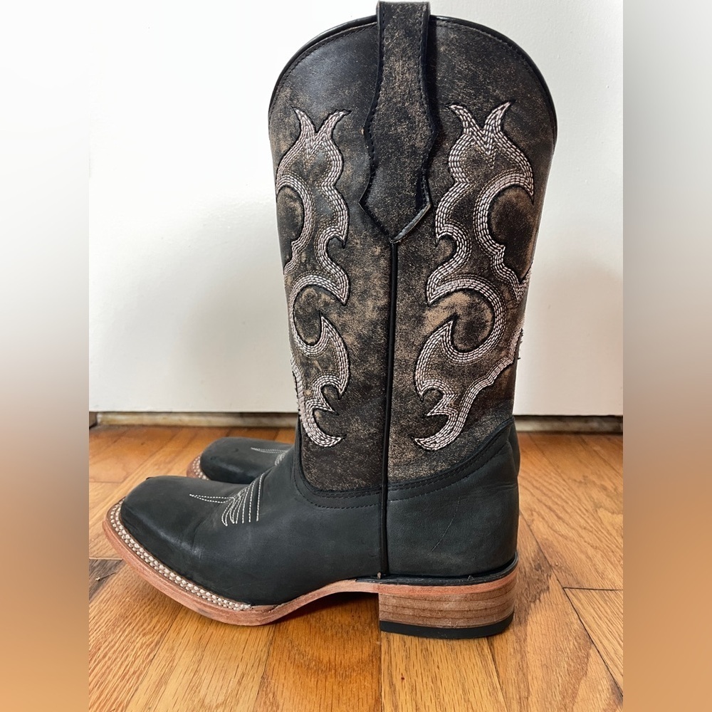 Circle G by Corral Kid's Black Leather Embroidered Cowboy Boot 4.5 - Picture 3 of 8